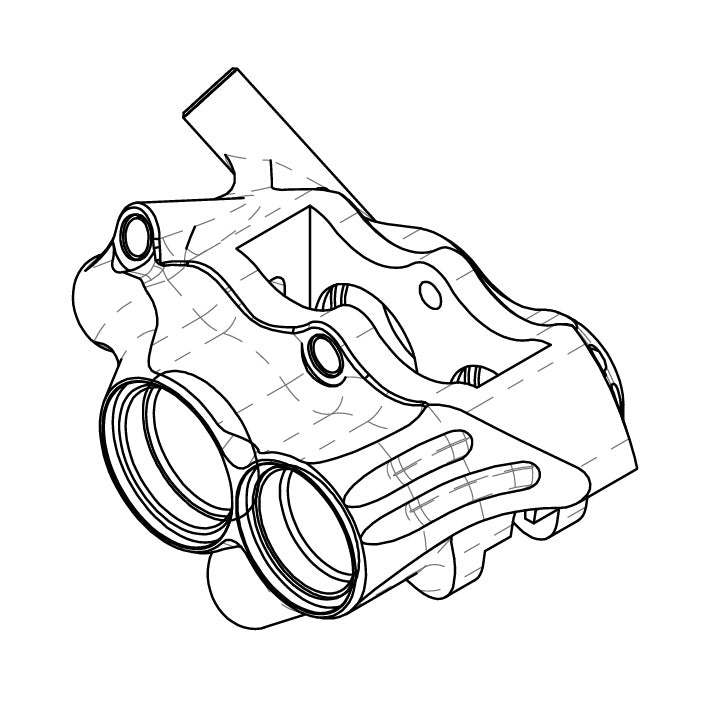 Zacisk hamulcowy HOPE RX4+ SL FM (+20) 70mm 4 tłoczki DOT Orange