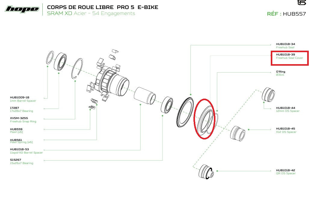 Joint Cover for HOPE PRO 5 XD/SS/TRIAL Freewheel Hub Unit