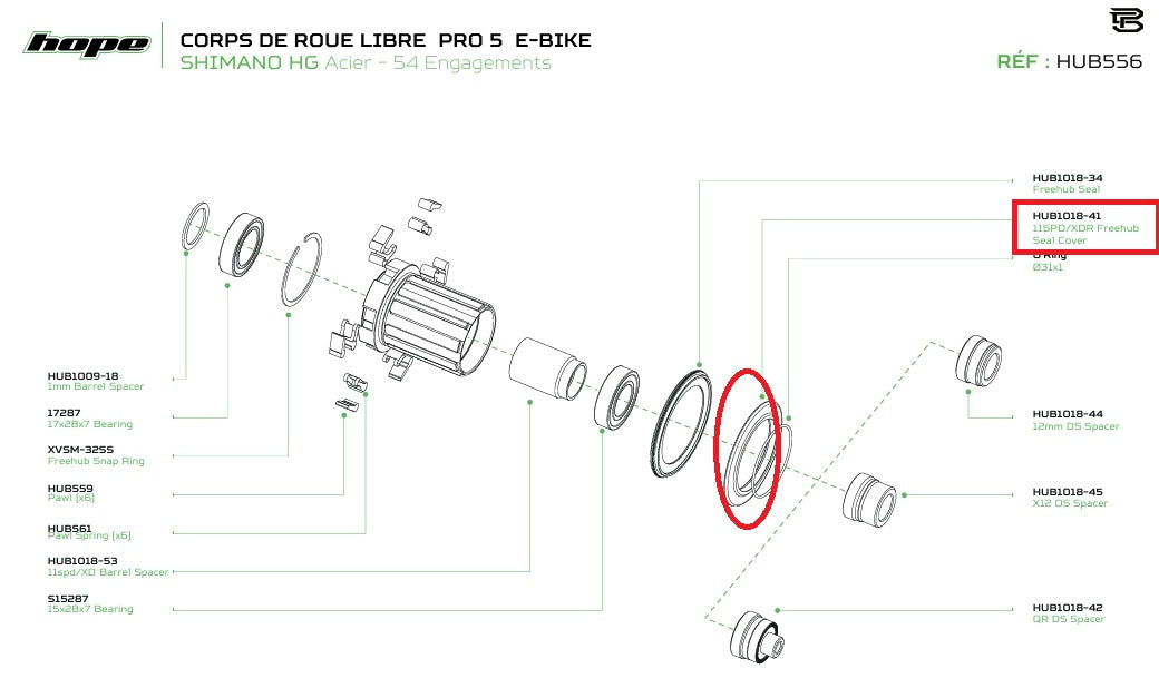 Osłona przegubu dla piasty z wolnym kołem HOPE PRO 5 Shimano HG