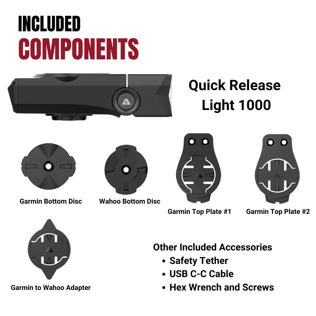 Front lighting KOM CYCLING QUICK RELEASE LIGHT 1000