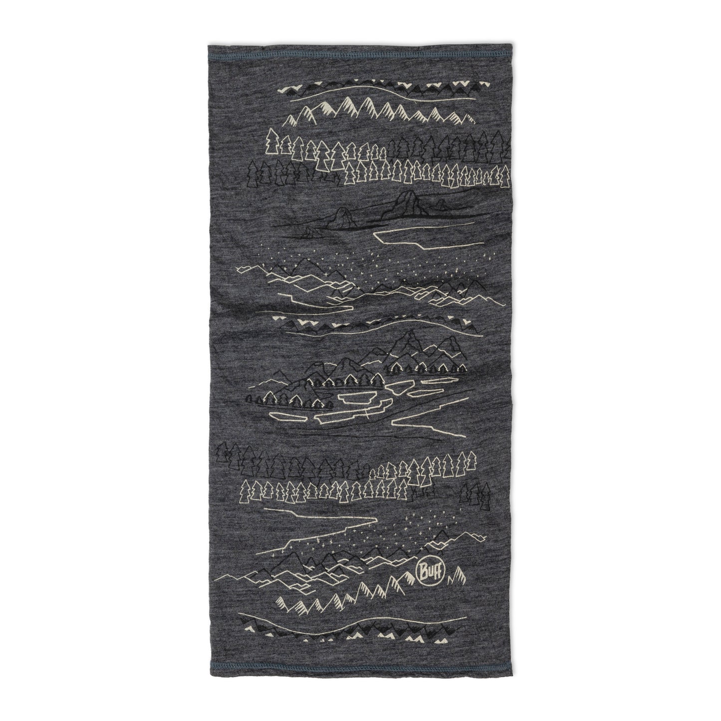 BUFF MERINO LIGHTWEIGHT PRINT Choker szary