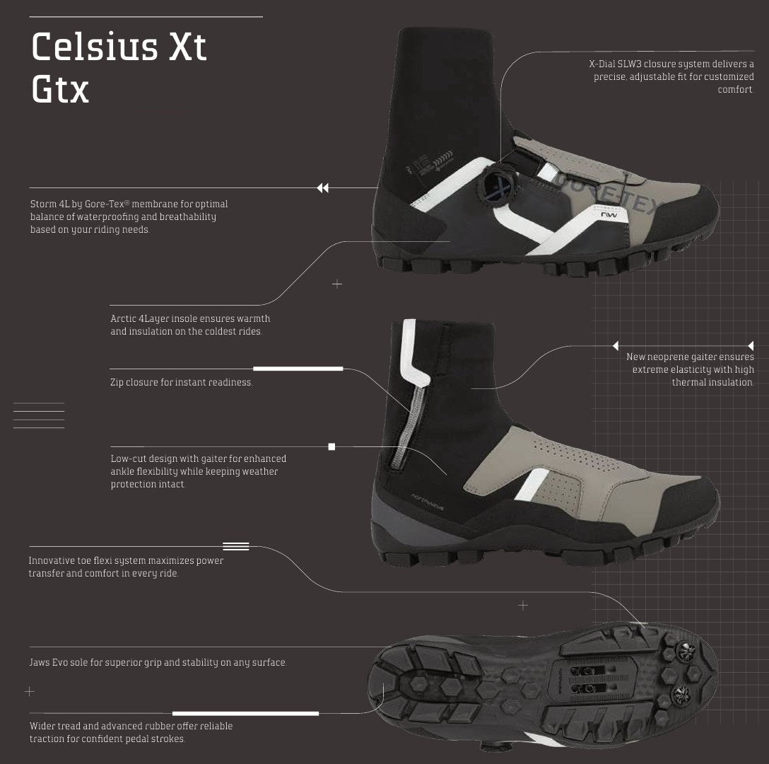 NORTHWAVE CELSIUS XT GTX WINTER MTB Shoes Black/Grey