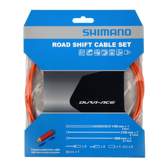 SHIMANO DURA-ACE 9000 Polymer Orange Derailleur Outer casings and cables kit