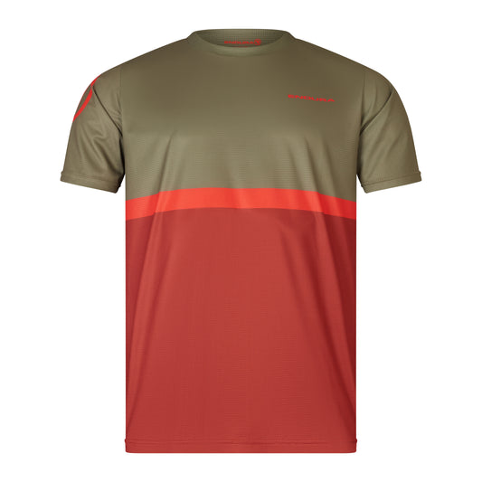 ENDURA SINGLETRACK CORE TEE II Short Sleeve Jersey Khaki/Red 2025