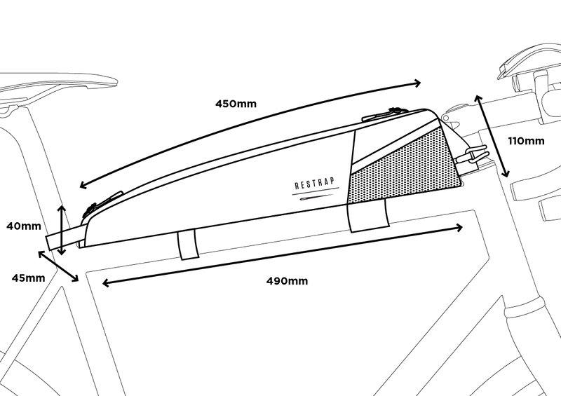 Torba na ramę RESTRAP RACE TOP TUBE BAG LONG 2 L czarna