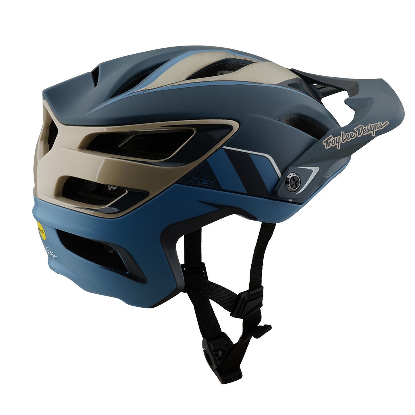 Kask rowerowy Troy Lee Design A3 MIPS niebieski/złoty