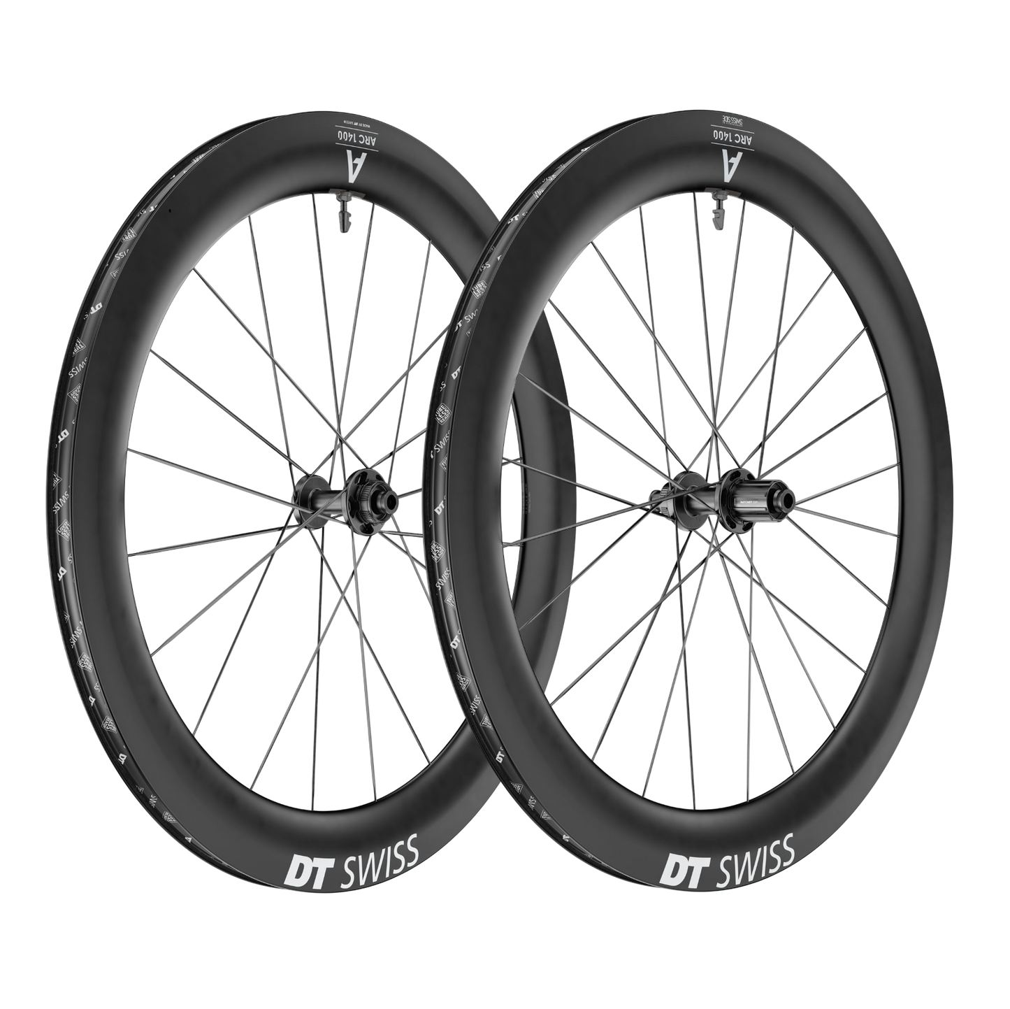 Pair of DT SWISS ARC 1400 DICUT 65 Tubeless Ready Wheels (Center Lock)