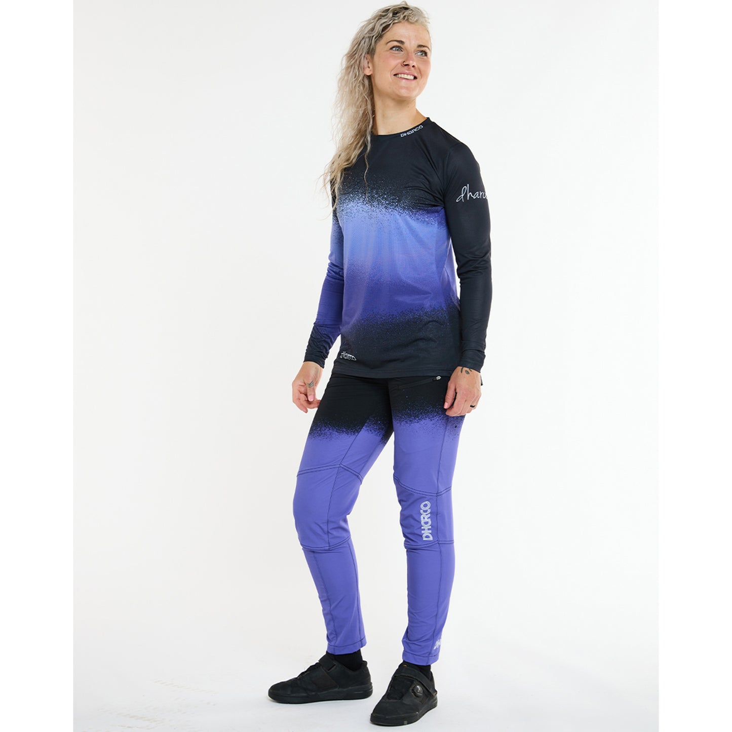Damska koszulka z długim rękawem DHARCO RACE ULTRA VIOLET Black/Purple