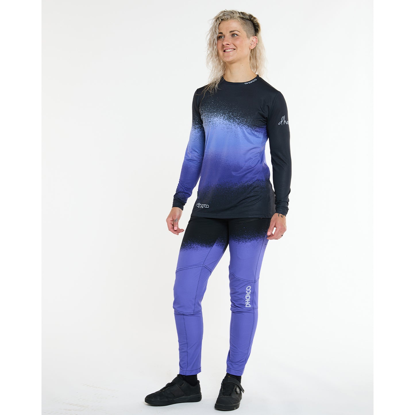 Damska koszulka z długim rękawem DHARCO RACE ULTRA VIOLET Black/Purple