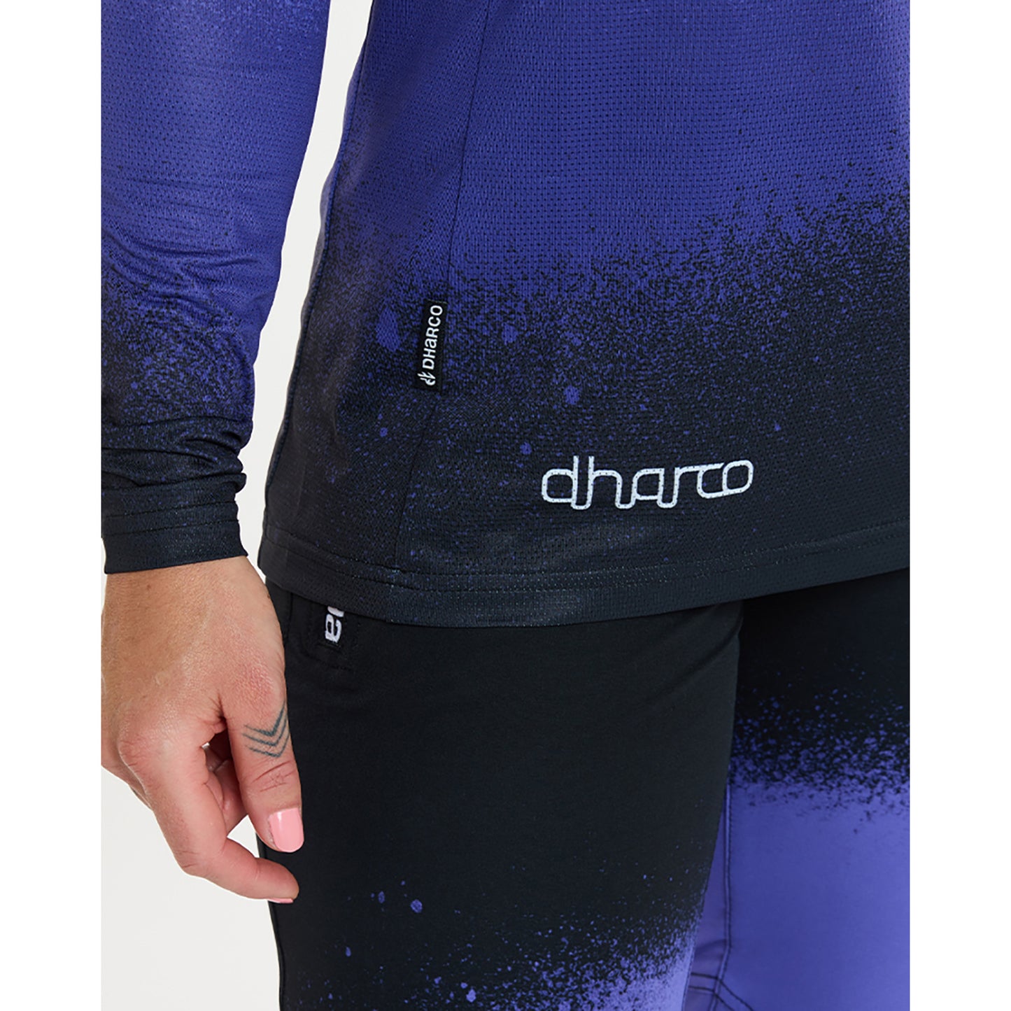 Damska koszulka z długim rękawem DHARCO RACE ULTRA VIOLET Black/Purple