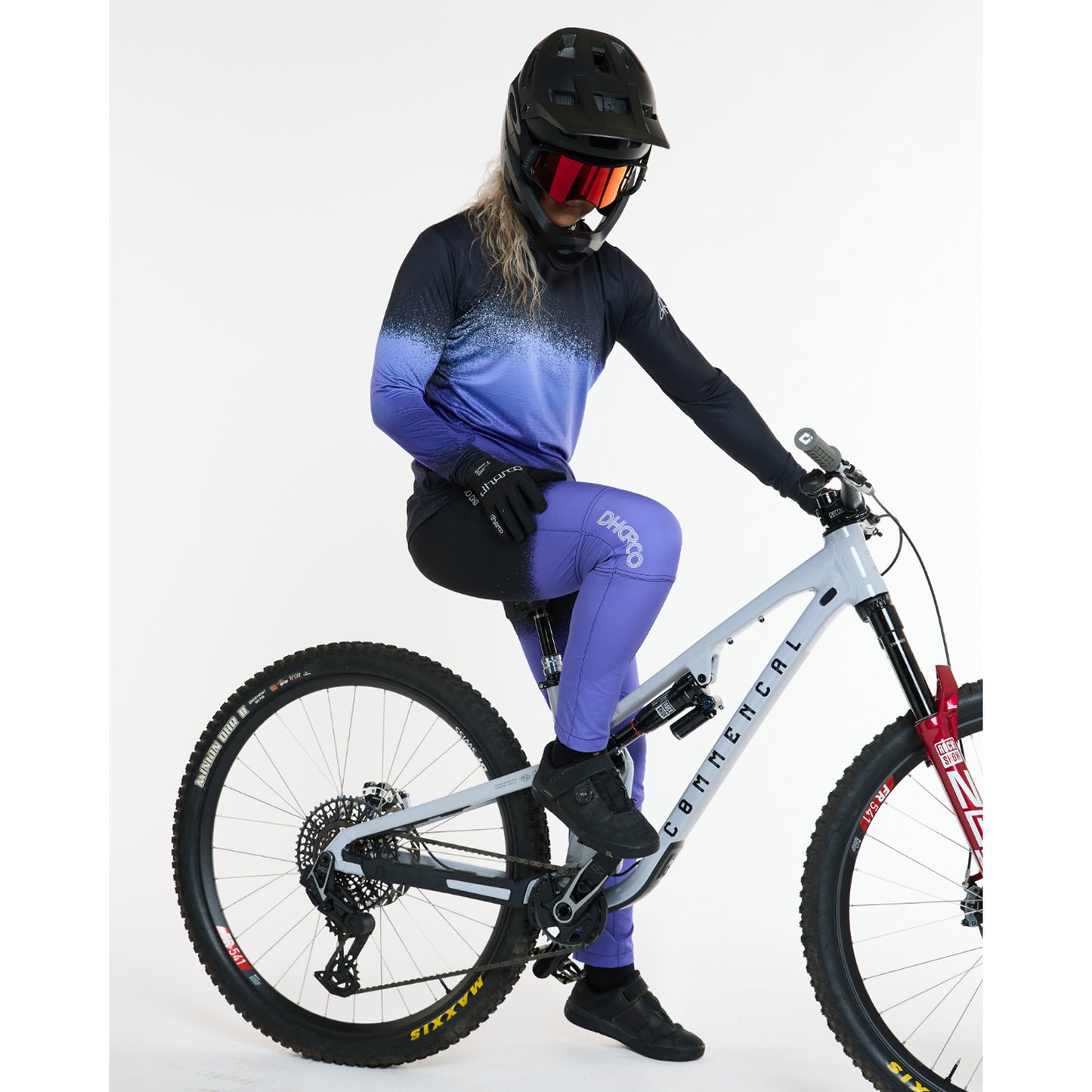 Damska koszulka z długim rękawem DHARCO RACE ULTRA VIOLET Black/Purple