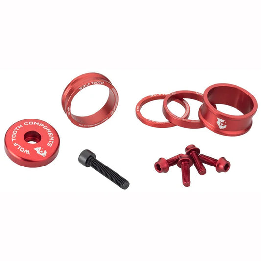Kit Spacers, Stem Cover and Screws WOLFTOOTH BLING KIT Red