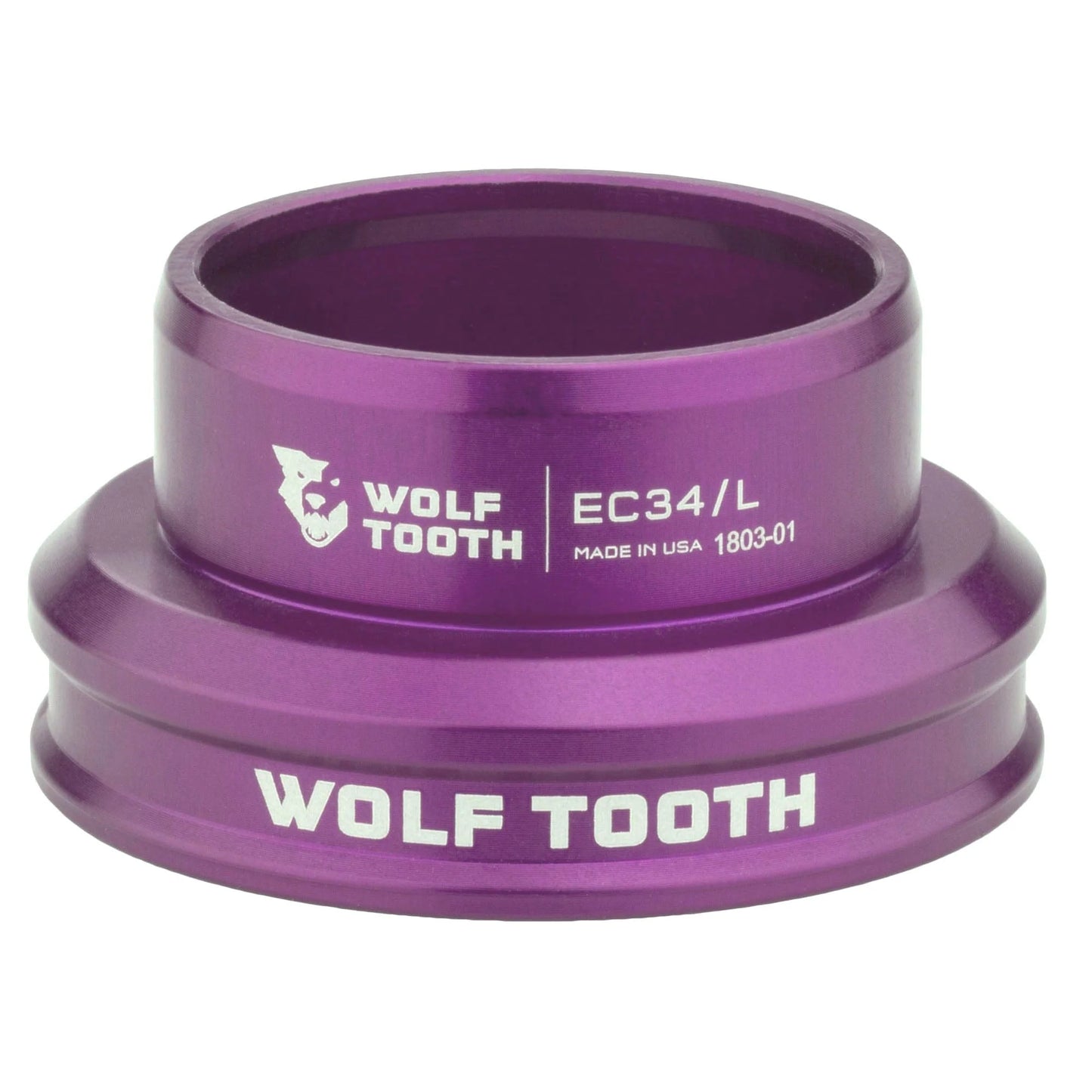 Niska miska do zewnętrznego zestawu sterowego WOLF TOOTH PREMIUM 1"1/8 EC34, fioletowa