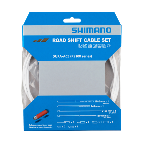 Zestaw linek i węży przerzutki SHIMANO DURA-ACE 9100 Polymer White