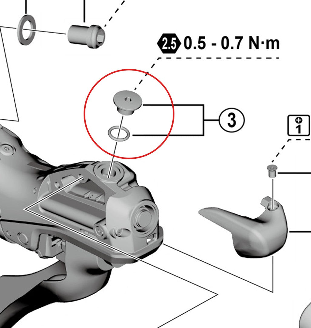 Śruba odpowietrzająca SHIMANO ST-R9270/R8170/RX820 z o-ringiem
