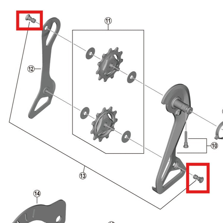 Śruby rolki SHIMANO RD-R9250 (x2)