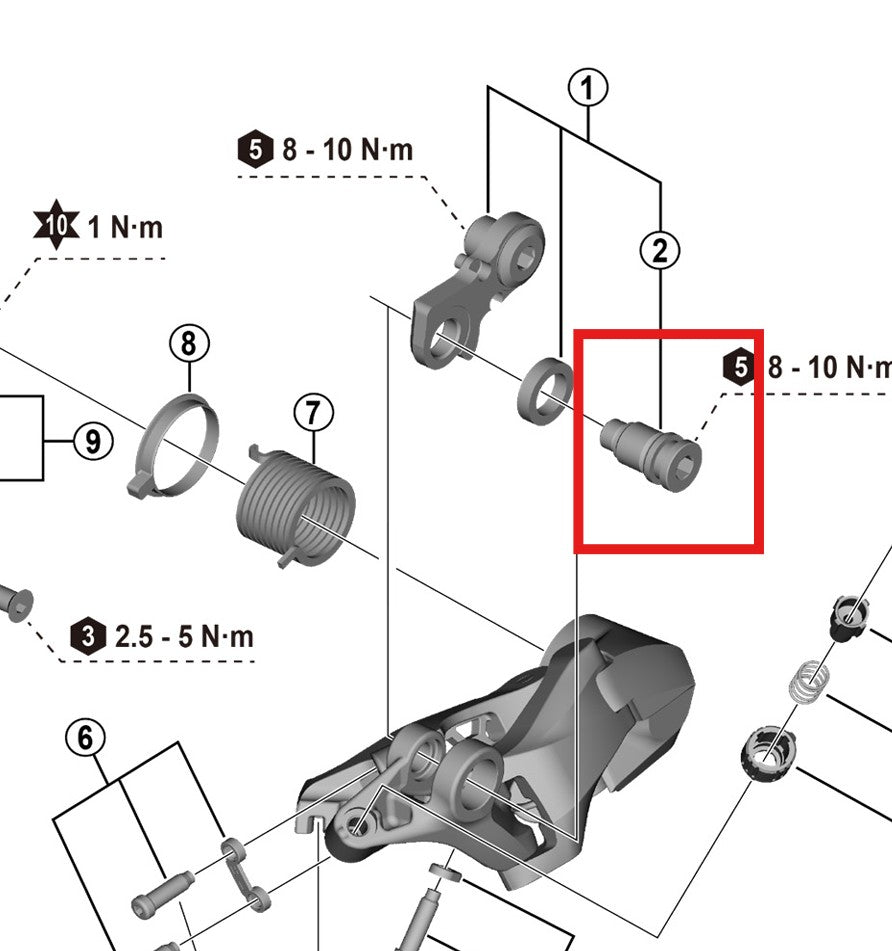 Śruba montażowa wieszaka przerzutki tylnej SHIMANO RD-R7000