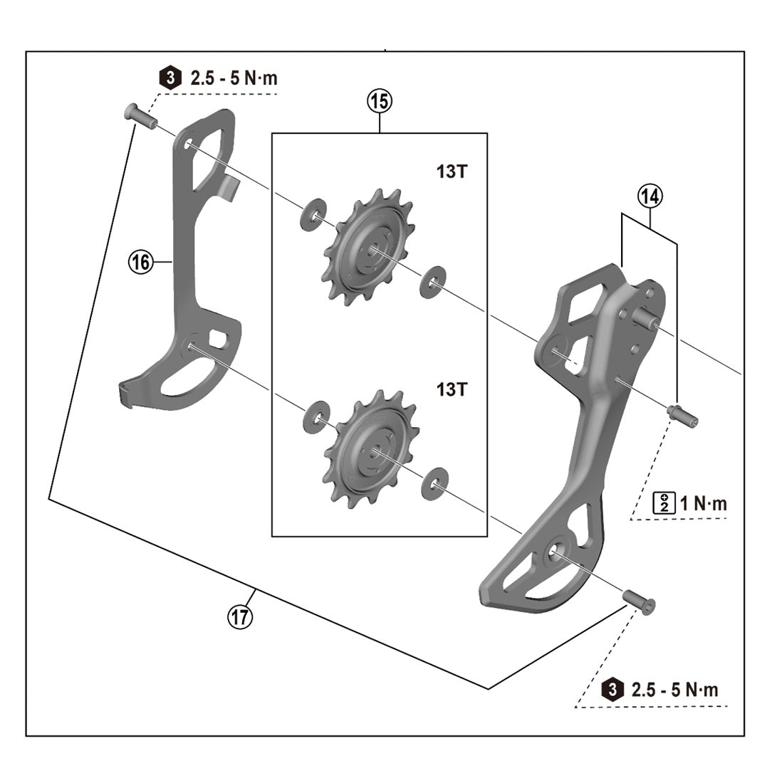 Koszyki przerzutki tylnej SHIMANO XTR RD-M8250 GS 12V