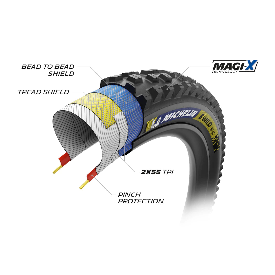 MICHELIN E-WILD REAR Racing Line 29x2.60 Opona miękka przystosowana do zastosowania bezdętkowego