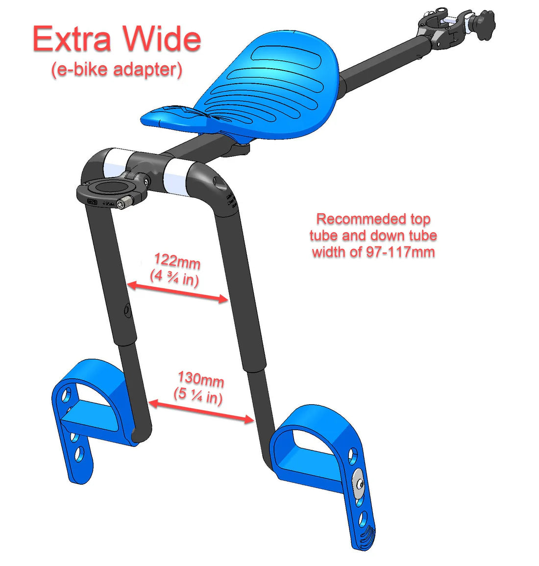 Zestaw adaptera do rowerów elektrycznych MAC RIDE, bardzo szerokie rury 13 cm