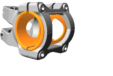 REVERSE COMPONENTS BLACK ONE D-2 Stem Black/White