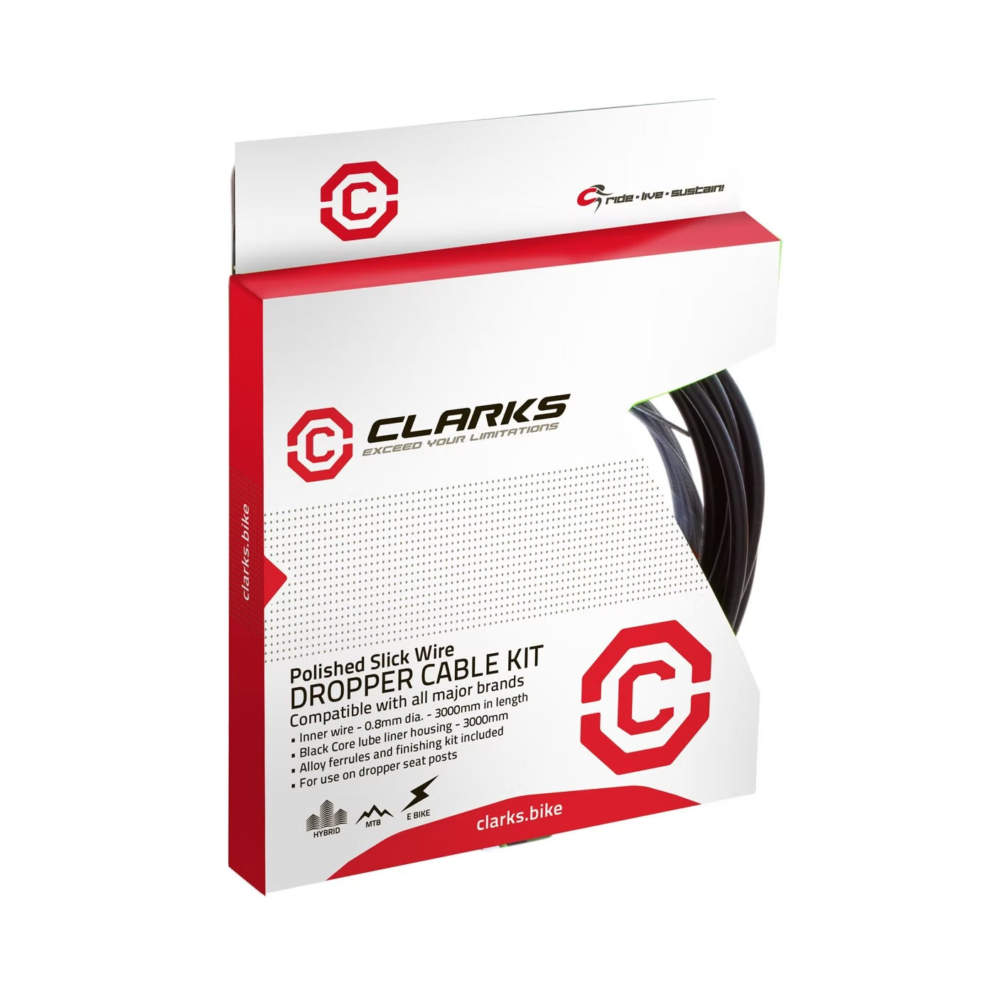 Cable and Outer casing kit for CLARKS telescopic Saddle post