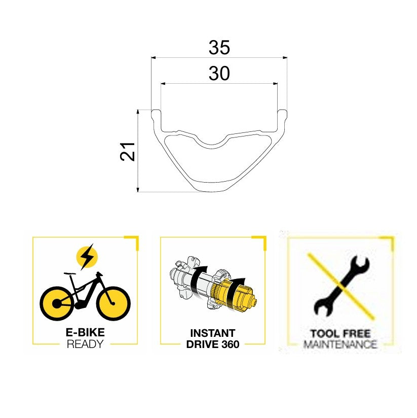 Pair of MAVIC E-CROSSRIDE 1 27.5" 30MM Wheels