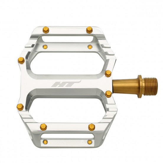 HT COMPONENTS AR09T Titanium Silver flat pedals – Probikeshop