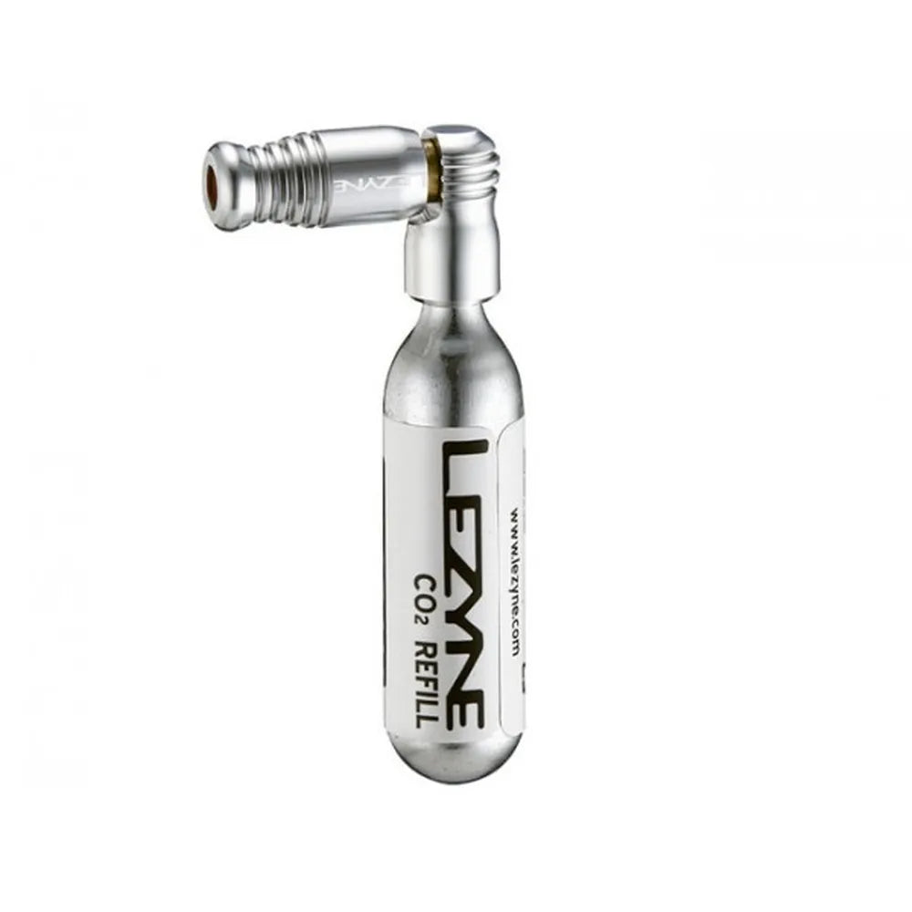 Iglica CO2 LEZYNE TRIGGER SPEED DRIVE + gwintowany nabój CO2 16g (x1) srebrny