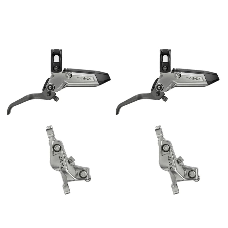 Pair of SRAM LEVEL ULTIMATE STEALTH 4-piston Silver brakes