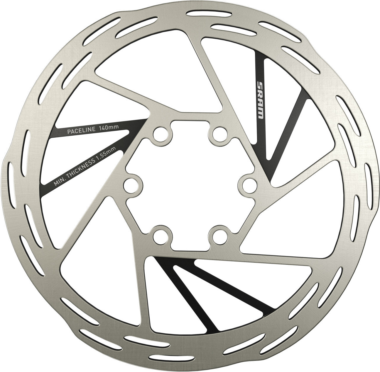 Tarcza SRAM PACELINE z 6 otworami, srebrno-czarna