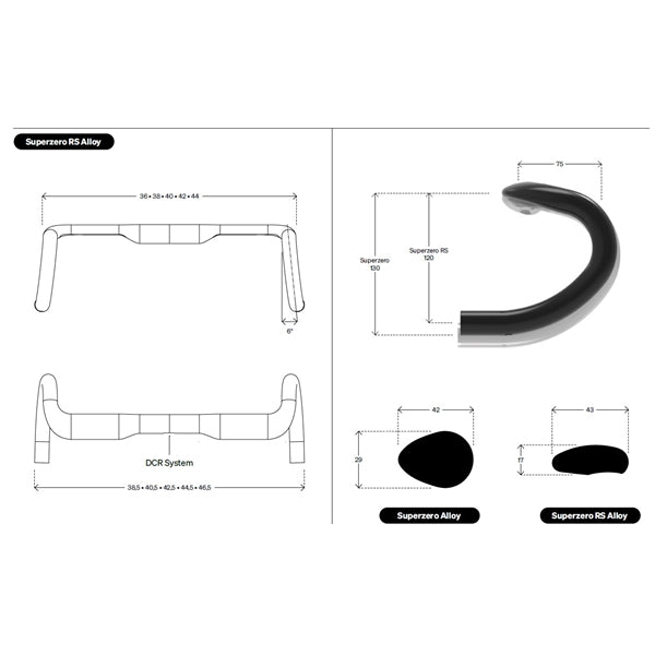 Wieszak wykończeniowy DEDA SUPERZERO RS ALU POB