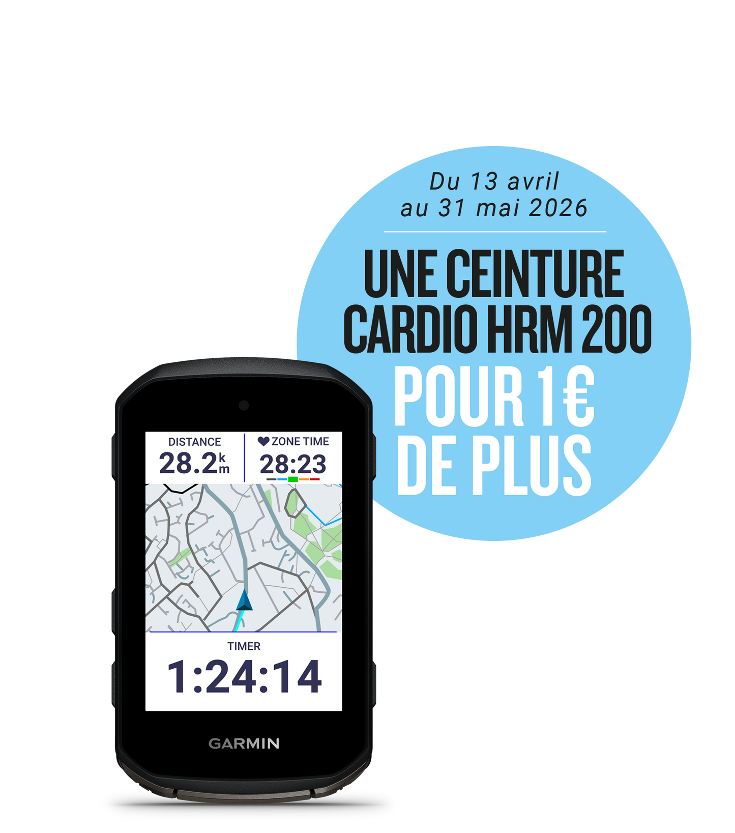 GARMIN EDGE 850 GPS + pas kardio GARMIN HRM 200 za 1 GBP więcej