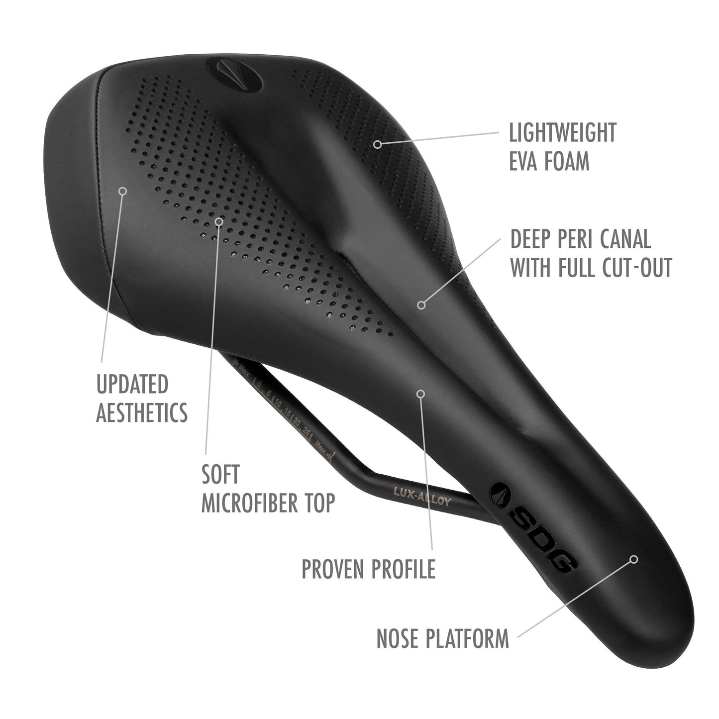 Siodełko damskie SDG ALLURE V2 Lux-Alloy Rails Black