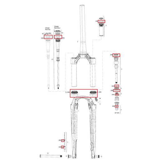 Zestaw konserwacyjny ROCKSHOX RUDY XPLR BASE/ULTIMATE A1 200 godzin/rok (2022)