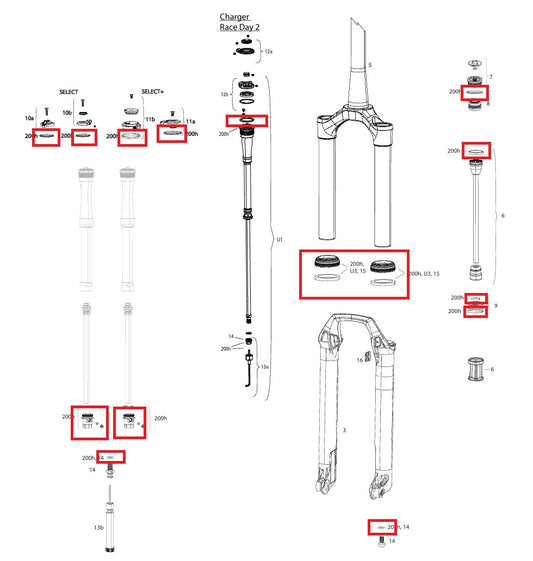 Maintenance Kit 200 h/1 Year ROCKSHOX SID SL (32mm) BASE/SELECT/SELECT+/ULTIMATE (2021-2023) GEN-C
