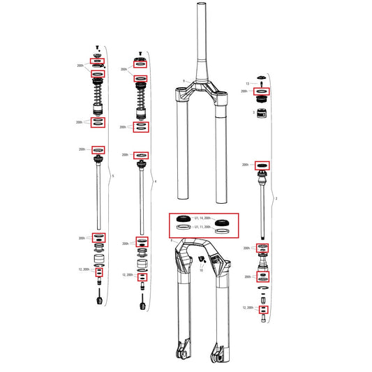 Zestaw konserwacyjny 200 h/rok ROCKSHOX PSYLO Gold (2025+) Generacja A
