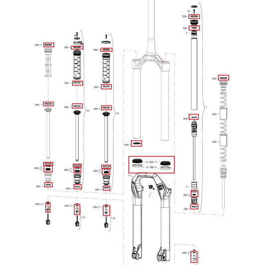Zestaw konserwacyjny 200 h/rok ROCKSHOX PSYLO Silver (2025+) Generacja A