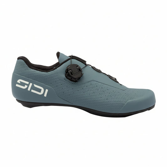 Buty szosowe Sidi Fast 3 storm grey i ice white, widok z boku od zewnątrz