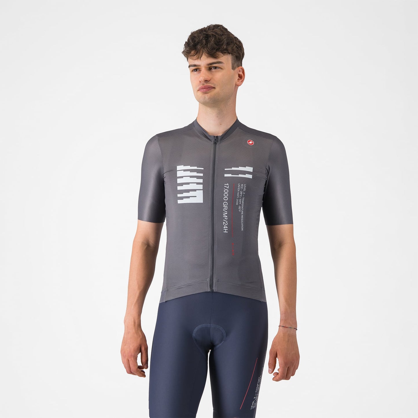 Koszulka z krótkim rękawem CASTELLI ESPRESSO R--A/D Smoke Grey