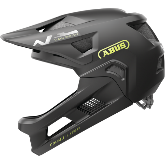 Kask MTB ABUS YOUDROP FF Junior Velvet, czarny