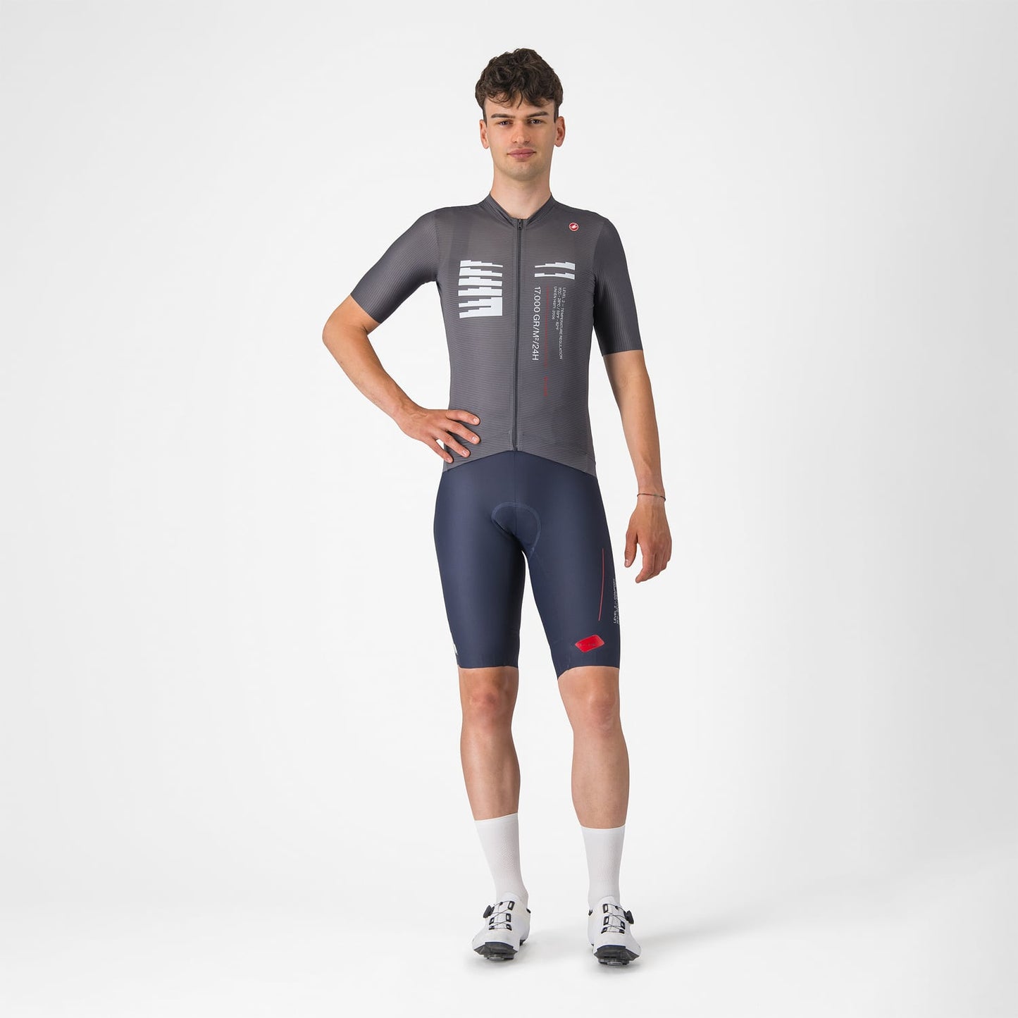 Koszulka z krótkim rękawem CASTELLI ESPRESSO R--A/D Smoke Grey