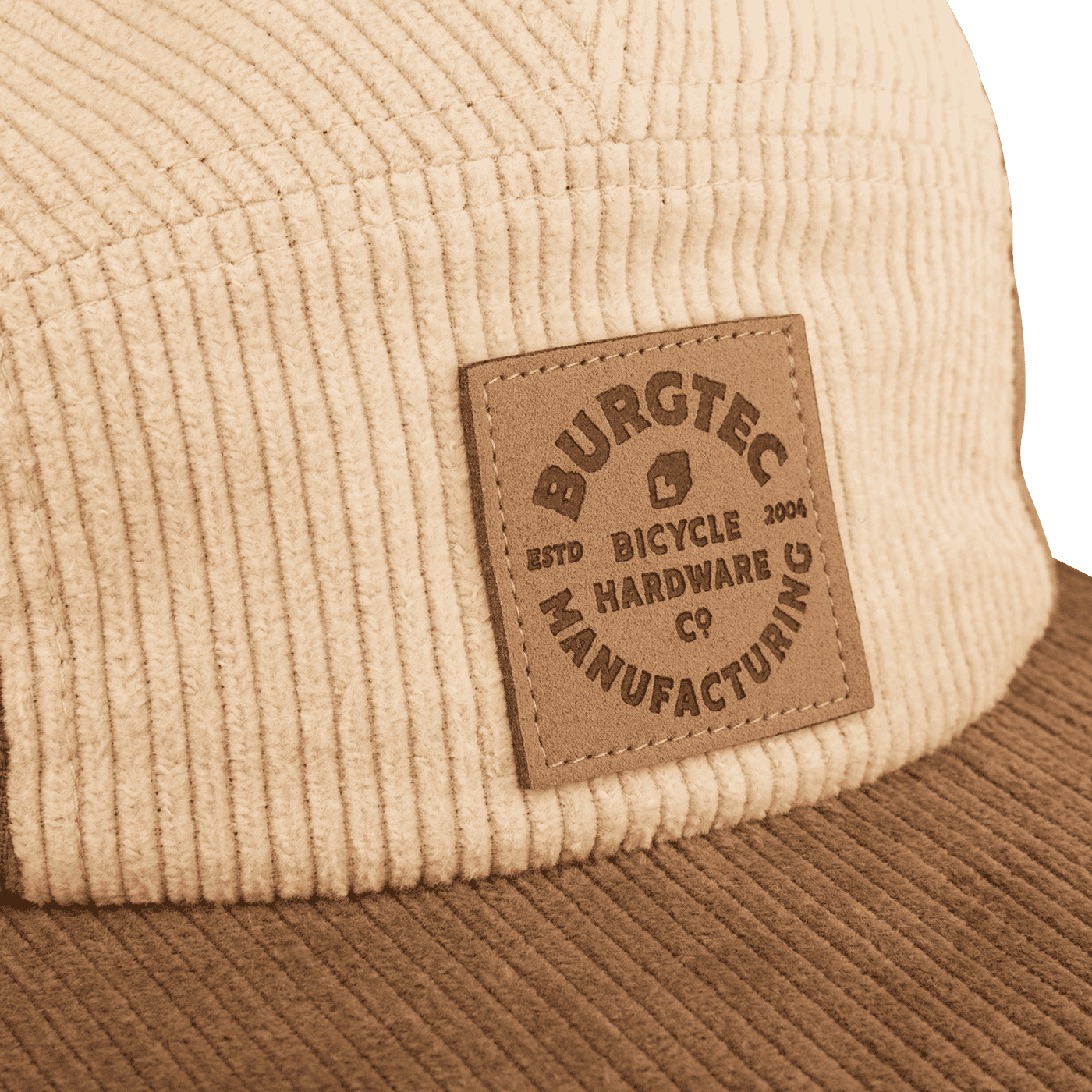 BURGTEC BANDIT CORDUROY FIVE PANEL Cap beżowo-brązowa