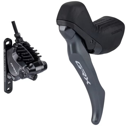 Lewa Klamka Hamulcowa 1x i Przedni Zacisk SHIMANO GRX BL-RX820 + BR-RX820 Flat Mount