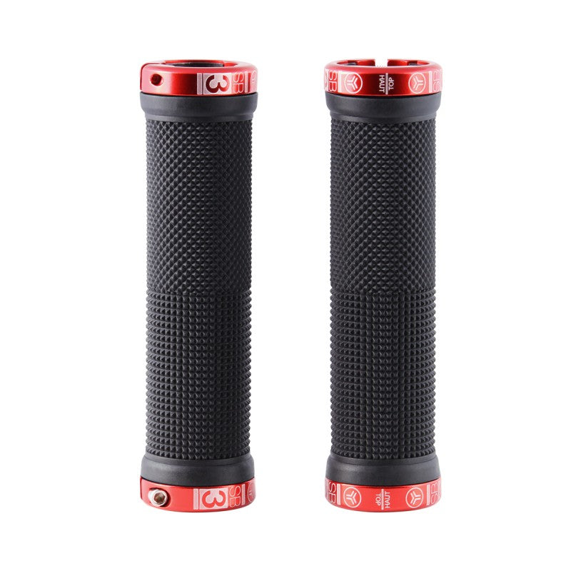 Chwyty SB3 KHEOPS Lock-On 129 mm czarny/czerwony