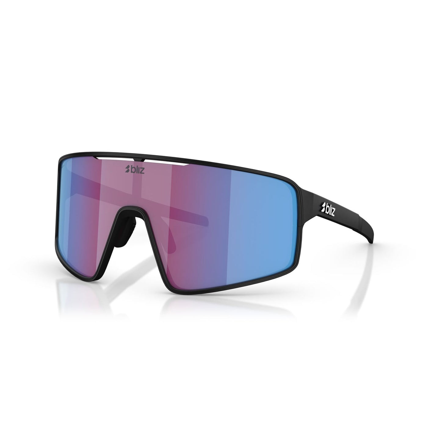 Glasses BLIZ P001 S Black Matt Pink Violet Blue Mirror Screen