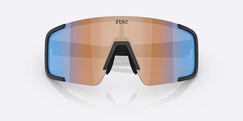 BLIZ P003 Matt Black Coral/Orange Iridium Blue Glasses