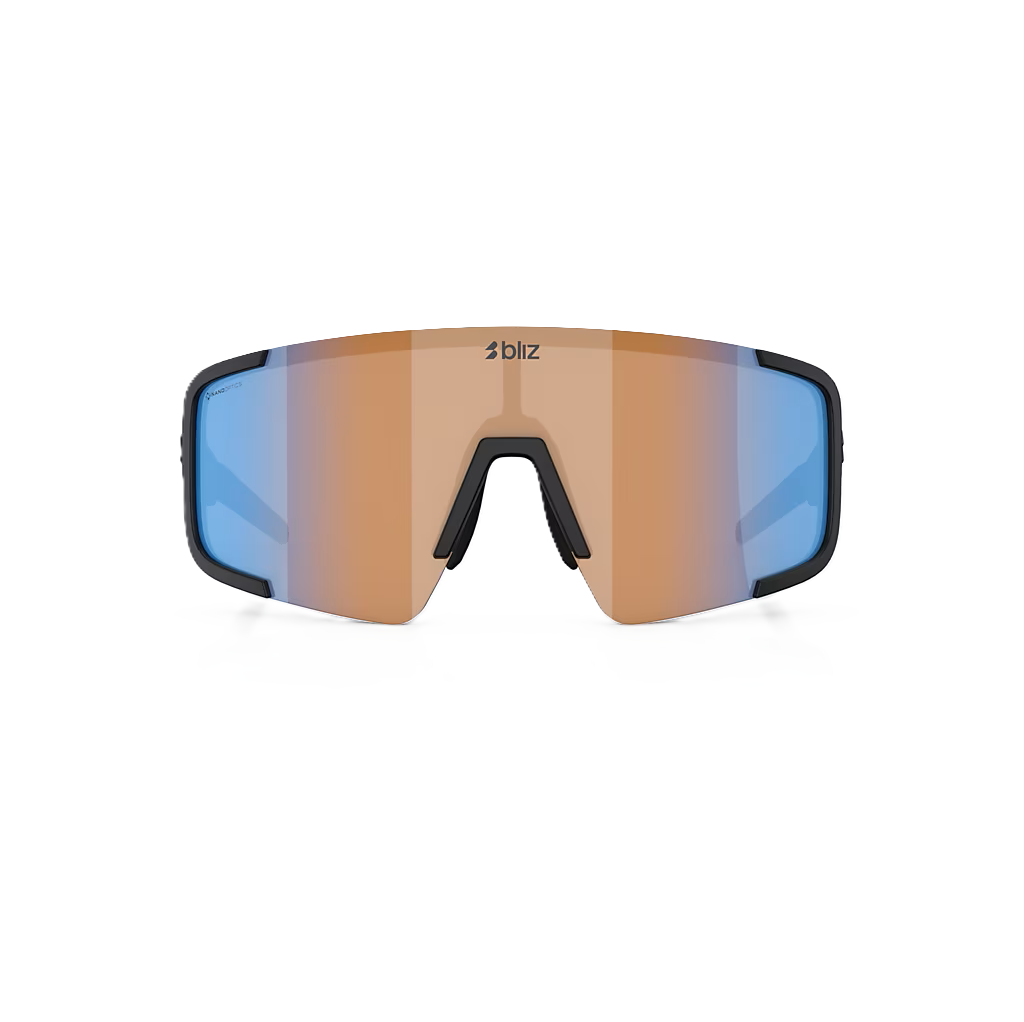 BLIZ P003 Matt Black Coral/Orange Iridium Blue Glasses