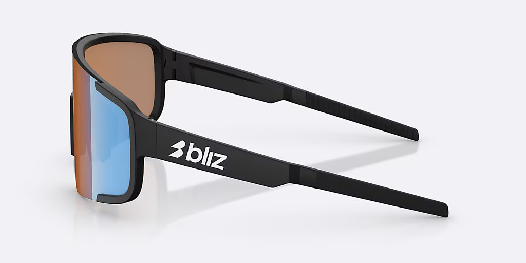 BLIZ P003 Matt Black Coral/Orange Iridium Blue Glasses
