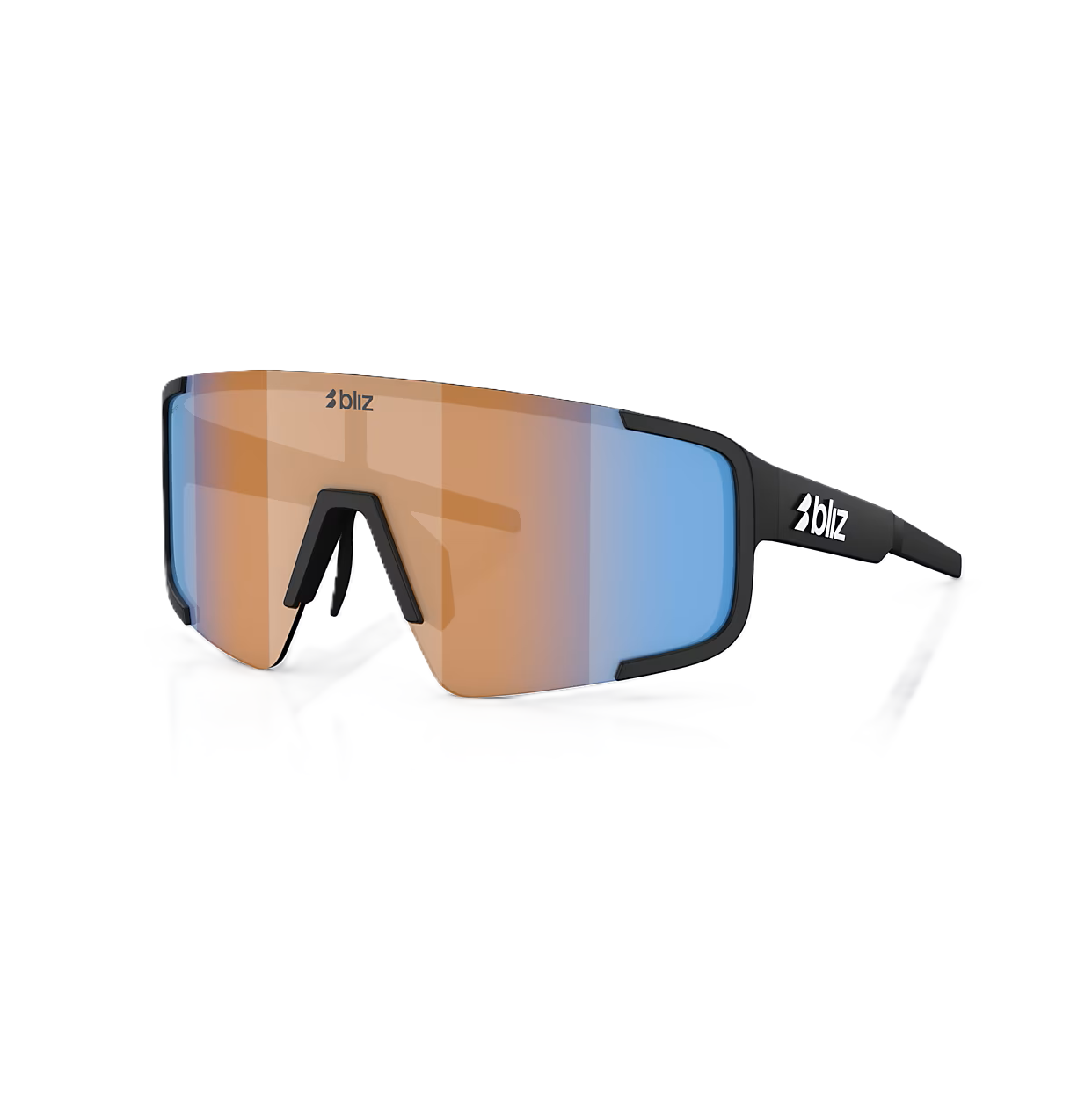 BLIZ P003 Matt Black Coral/Orange Iridium Blue Glasses